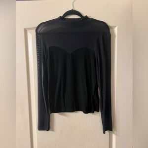 Elegant Black Long Sleeve Women's Top